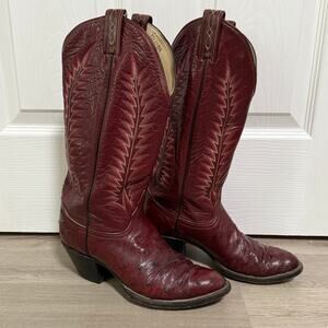 Vintage Tony Lama El Rey Collection 1984 Ostrich Western Boots Size 7.5B